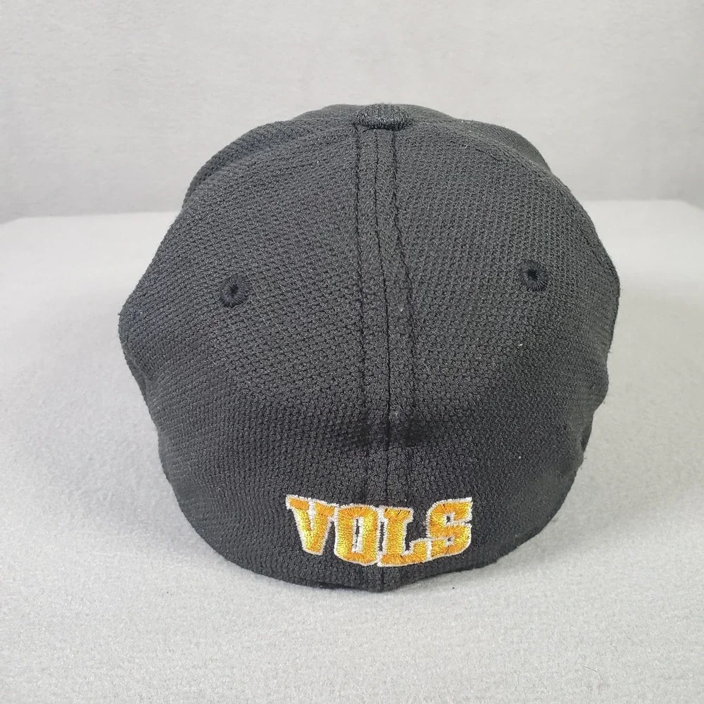 Tennessee Volunteers New Era Cap Hat S/M Fitted Black Orange Stitched Wool Blend